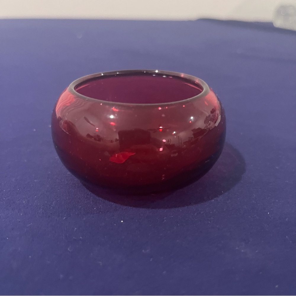 Antique Or Vintage Red Glass Open Salt Cellar